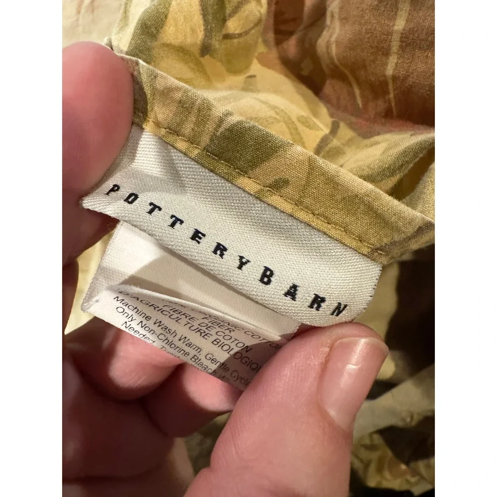 Pottery Barn Delphine King Duvet Cover Pomegranate Floral Organic Cotton Retired